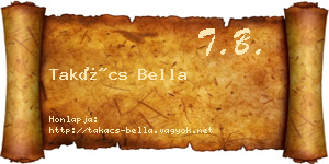 Takács Bella névjegykártya